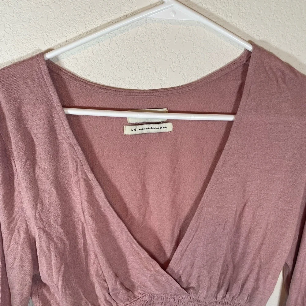 Urban Outfitters Pink Smocked Crop Blouse - Picture 7 of 8